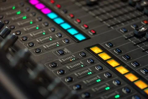 Stage controller with sliders Foto stock