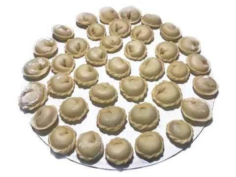 Stage cooking dumplings. Stock Photos