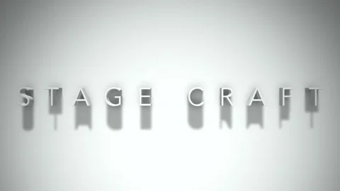 Stage craft 3D title animation with shadows on a white background Stock Footage 296988249