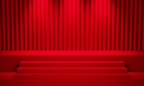 Stage on curtain background Stock Photos
