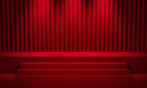 Stage on curtain background Stock Photos