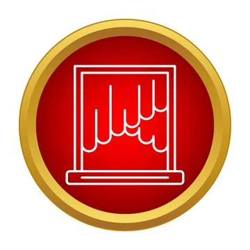 Stage curtain icon for theater performance entertainment Stock Illustration