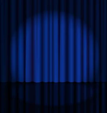 Stage Curtain with Light Spot Stock Illustration