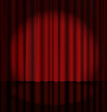 Stage Curtain with Light Spot Stock Illustration