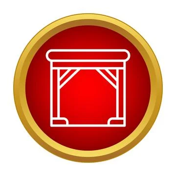 Stage curtain or theater performance icon Illustrazione stock