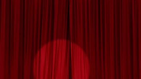Stage Curtains Opening with Alpha Matte Stock Footage