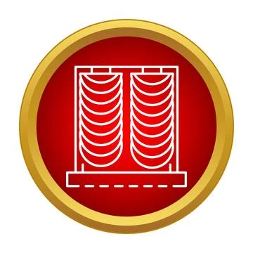 Stage curtains opening for entertainment performance icon Stock Illustration