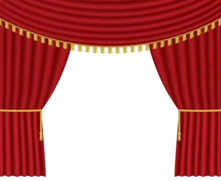 Stage curtains on white background Stock Illustration