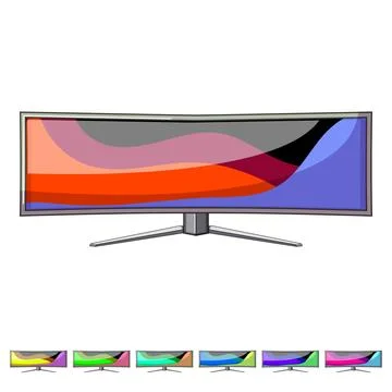 Stage curved screen cartoon vector graphic Stock Illustration