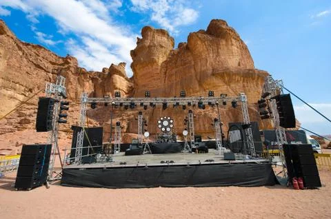 Stage in desert Stock Photos