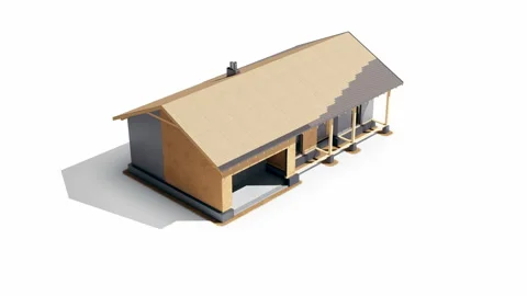 Stage of developing process of wood frame construction building. 動画素材 111319639