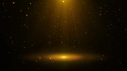 A stage with falling golden particles and lights Stock Footage 316018361