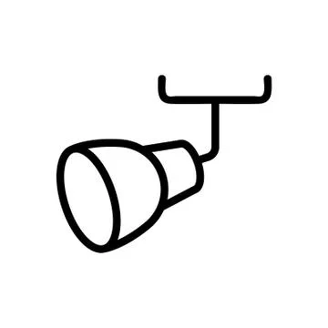 Stage floodlight icon vector outline illustration Stock Illustration