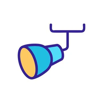 Stage floodlight icon vector outline illustration Stock Illustration