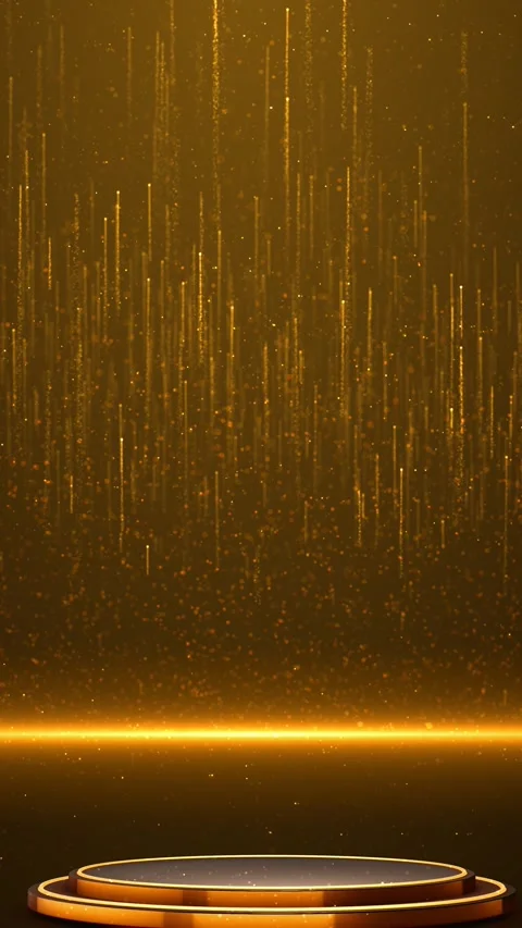 Stage glowing lighting effect sparkle on black background. Template premium Stock Footage 333794475