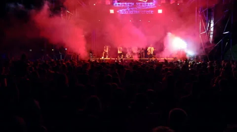 On the Stage is a Group of Musicians Stock Footage 66303300