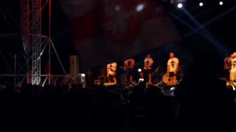 On the Stage is a Group of Musicians Stock Footage 66303366