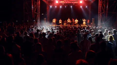 On the Stage is a Group of Musicians Stock Footage 66303421