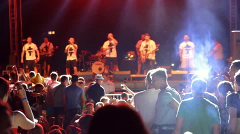 On the Stage is a Group of Musicians Stock Footage 66303492