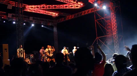 On the Stage is a Group of Musicians Stock Footage 66303792