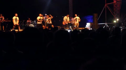 On the Stage is a Group of Musicians Stock Footage 66303836