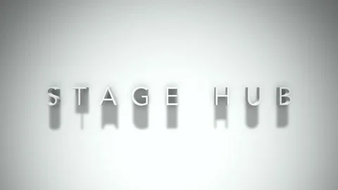 Stage hub 3D title animation with shadows on a white background Video stock 297797469
