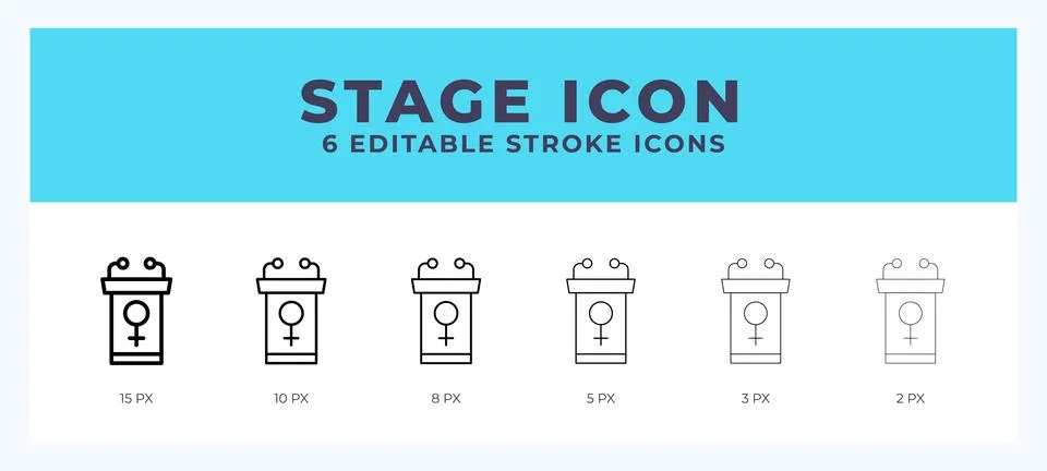 Stage icon. Editable stroke line icon vector illustration. 스톡 일러스트