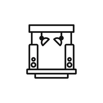 Stage icon logo sign vector outline Stock Illustration