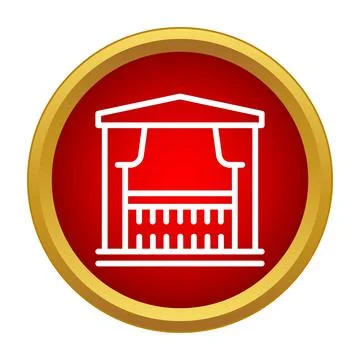 Stage icon representing theatre performance and live entertainment Stock Illustration