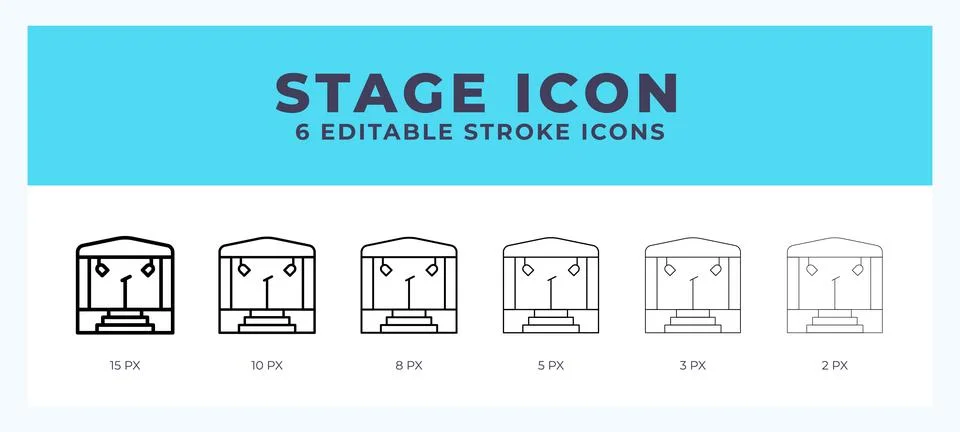Stage icon symbol. Isolated. Vector illustration with editable stroke. Illustrazione stock
