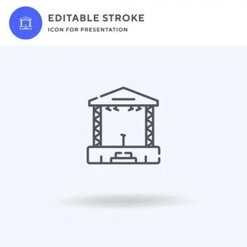 Stage icon vector, filled flat sign, solid pictogram isolated on white, logo Stock Illustration