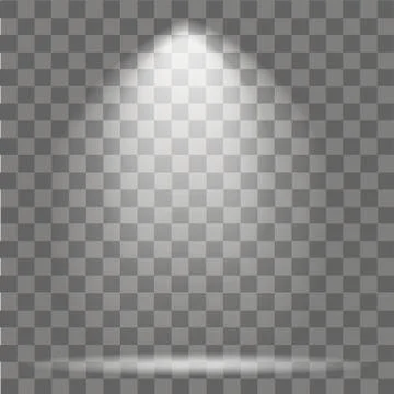 Stage illuminated spotlight on transparent background. Vector illustration. Stock Illustration