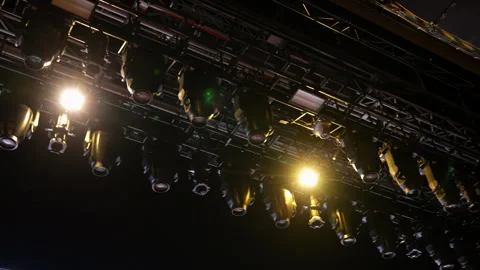 Stage Light Bar in the theatre Stock Footage 303746005