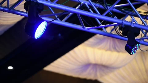 Stage light probe before entertainment event 스톡 동영상 72641694