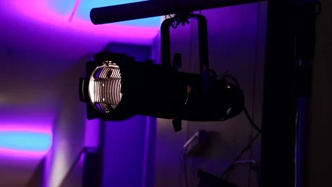 Stage Light with a purple background Stock Footage 227150810