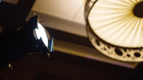Stage Light Turns on Close Up Stock Footage 206993320
