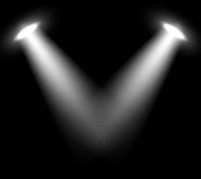 Stage light. Two crossed spotlight lamp rays Stock Illustration