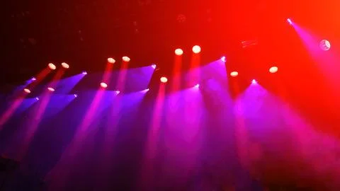 Stage light, violet and red spotlights Stock Photos