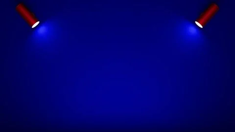 Stage lighting and spotlight effect, blue background with red lamps Stock Illustration