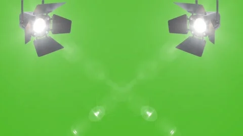 Stage lighting animation with top-mounted spotlights on green screen Stock Footage 315152117