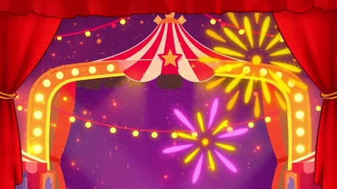 Stage Lighting Cartoon Stage. Animation Cartoon Designed Scene Stock Footage 304717527