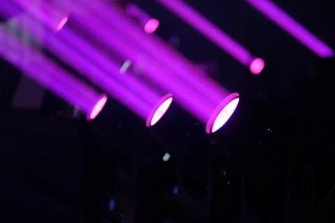 Stage lighting effect in the dark, close-up pictures Stock Photos