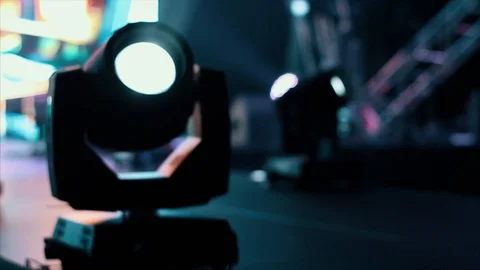 Stage lighting effect in the dark Видео 100202460
