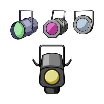 Stage lighting equipment set performing live show イラスト素材