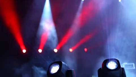 Stage lighting. Multicolored rays of light. Flicker. Stock-Footage 98128490