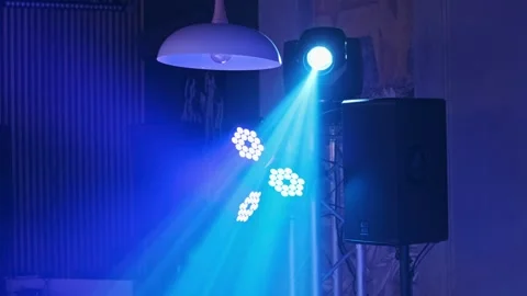 Stage Lighting Setup: Blue Hue Video stock 301950820