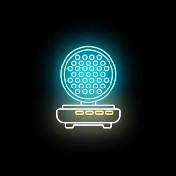 Stage lighting system neon glow icon design Stock Illustration