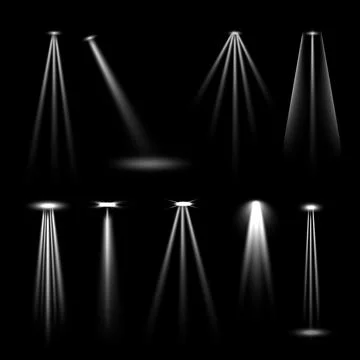 Stage Lightning or Spotlight Light Effect theatre or Show Light Set Collect.. Stock Illustration