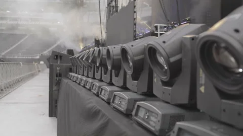Stage Lights Arena Setup Stock Footage 207964552