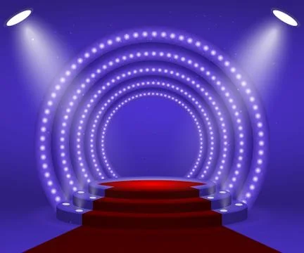 Stage with lights for awards ceremony Stockillustratie